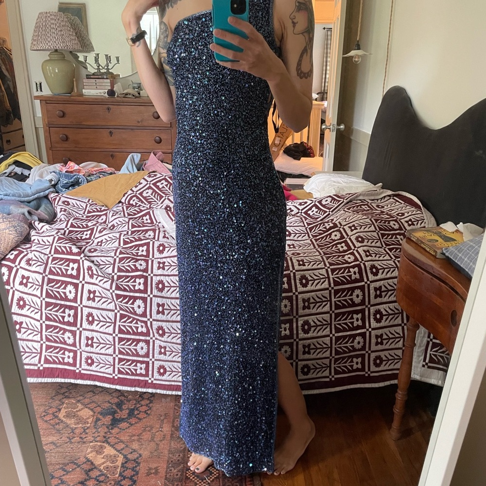Vintage Scala silk beaded maxi dress